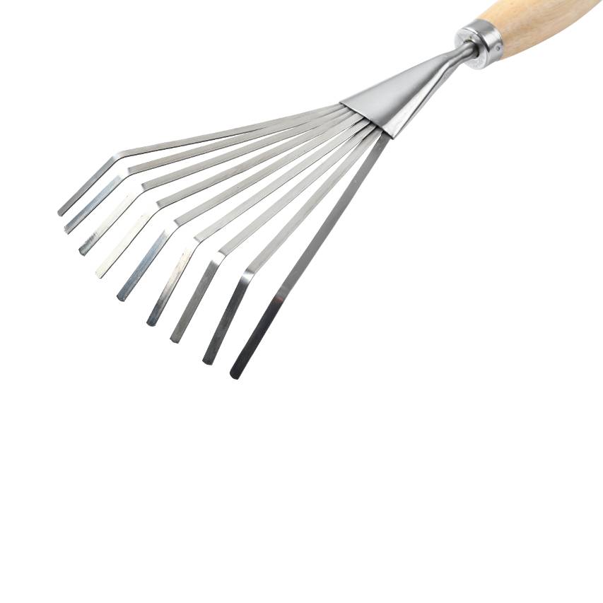 Close up of mid handled shrub rake