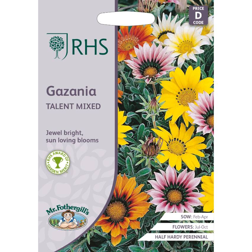 RHS gazania 'Talent Mixed' seeds