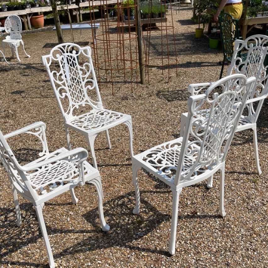 Victorian diner chair in white aluminium