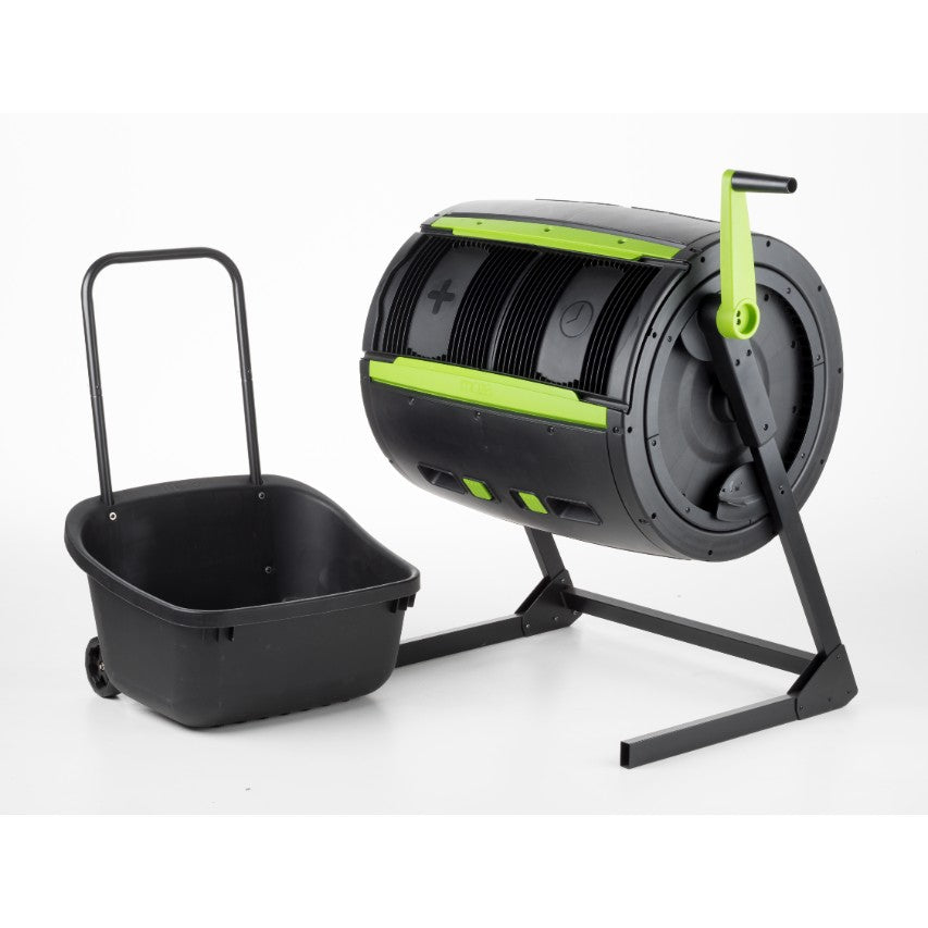 245 litre Maze compost tumbler with composting cart
