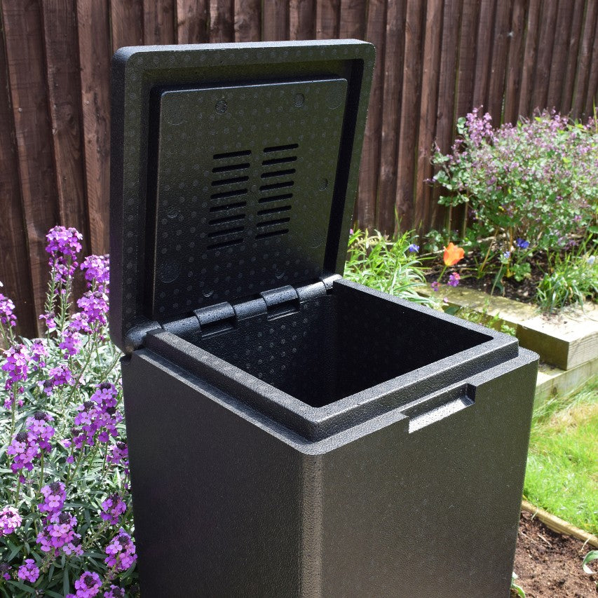HOTBIN composter with lid open