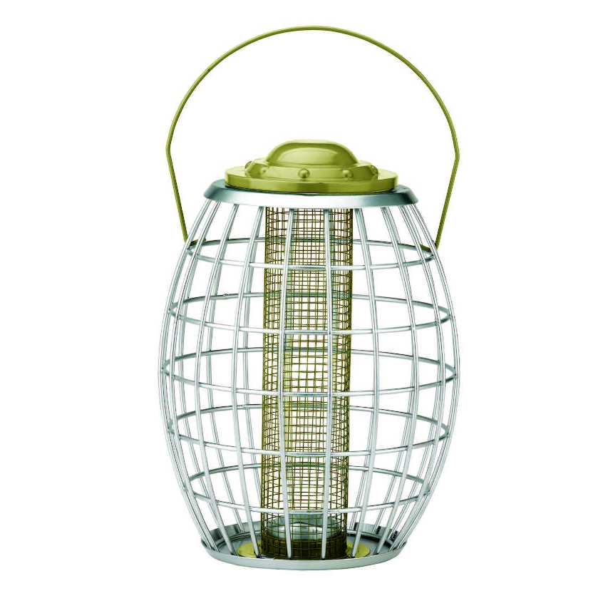  Chapelwood ultra squirrel proof peanut feeder with powder-coated steel cage and lime green handle
