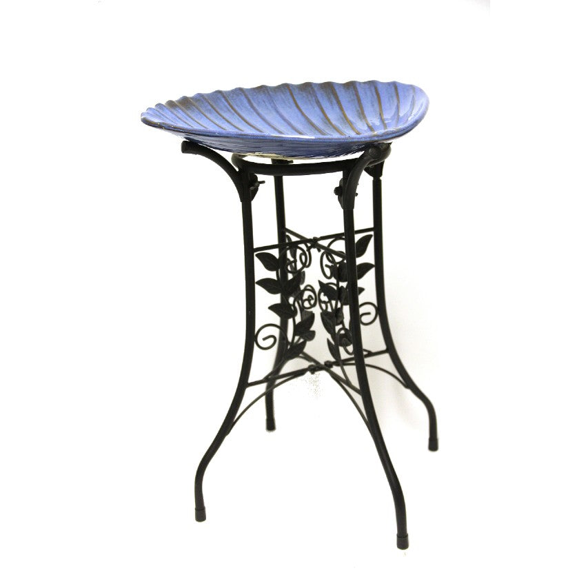 Universal bird bath stand with shell bird bath